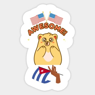 50% cuban 50% American 100% Awesome Sticker